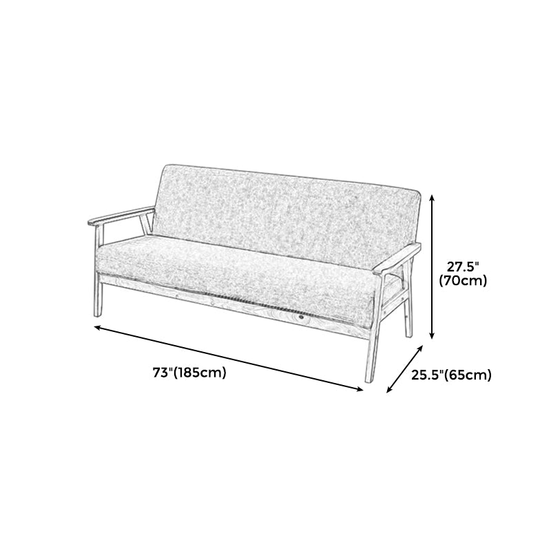 Brown Modern Biscuit Back Genuine Leather Standard Sofa 27.56"High Square Arm Sofa