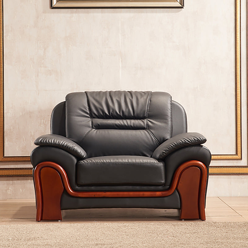 Divano posteriore del cuscino cucito tradizionale 35,43 "divano braccio arrotolato, nero