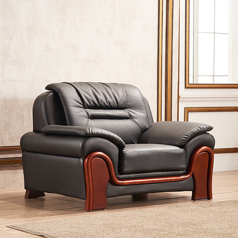 Divano posteriore del cuscino cucito tradizionale 35,43 "divano braccio arrotolato, nero
