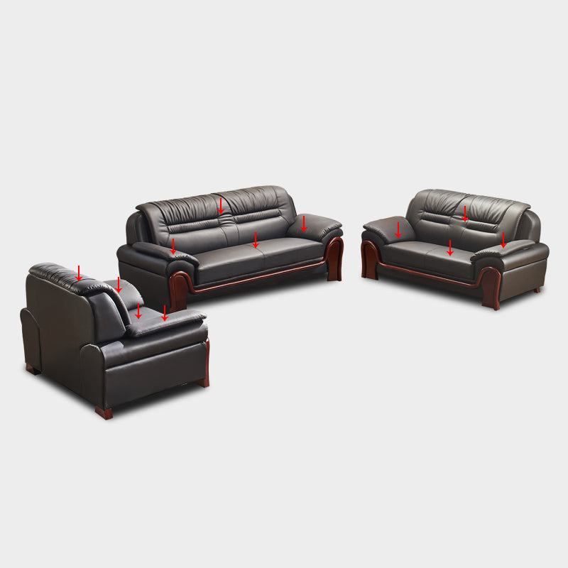 Divano posteriore del cuscino cucito tradizionale 35,43 "divano braccio arrotolato, nero