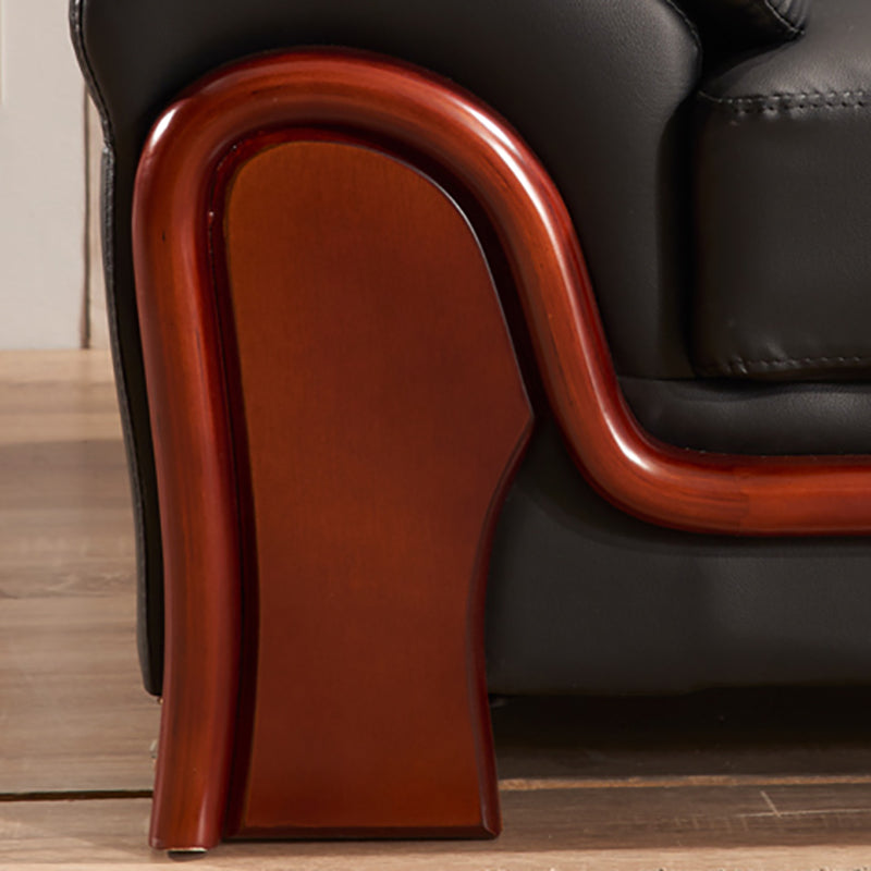 Divano posteriore del cuscino cucito tradizionale 35,43 "divano braccio arrotolato, nero