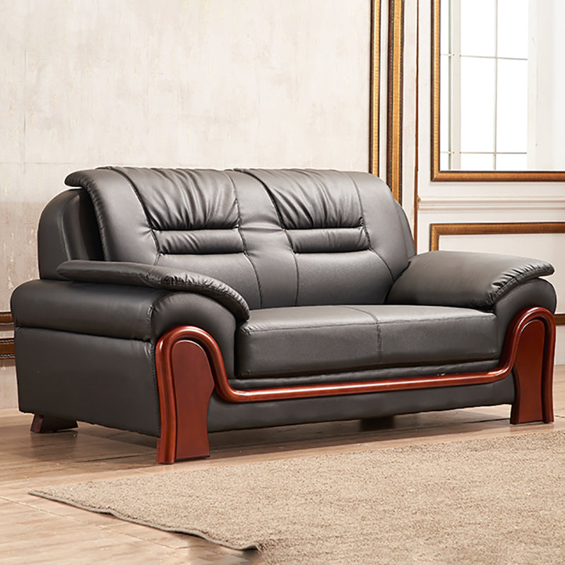Divano posteriore del cuscino cucito tradizionale 35,43 "divano braccio arrotolato, nero