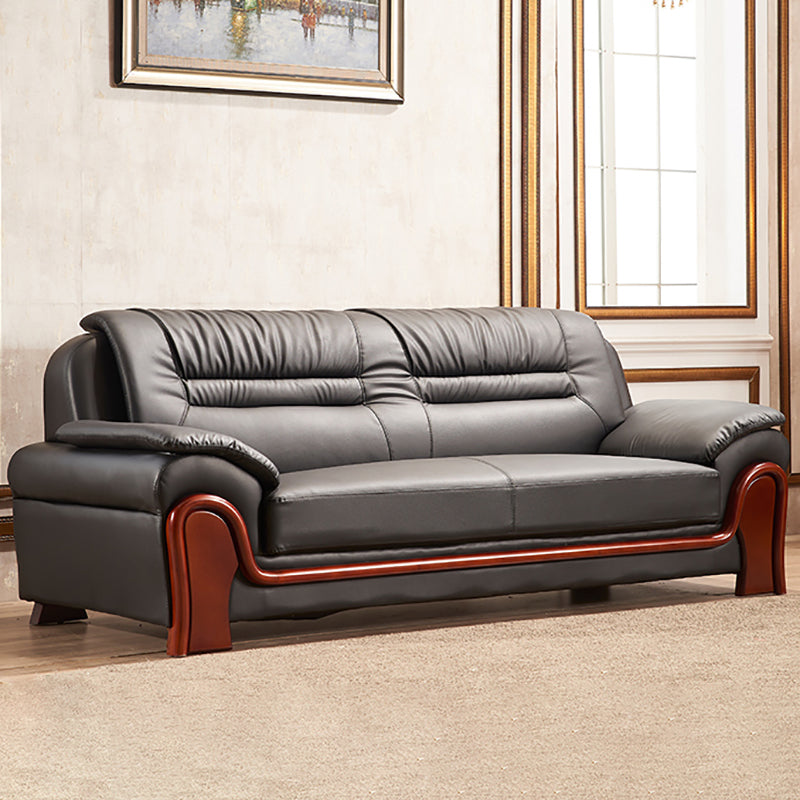 Divano posteriore del cuscino cucito tradizionale 35,43 "divano braccio arrotolato, nero