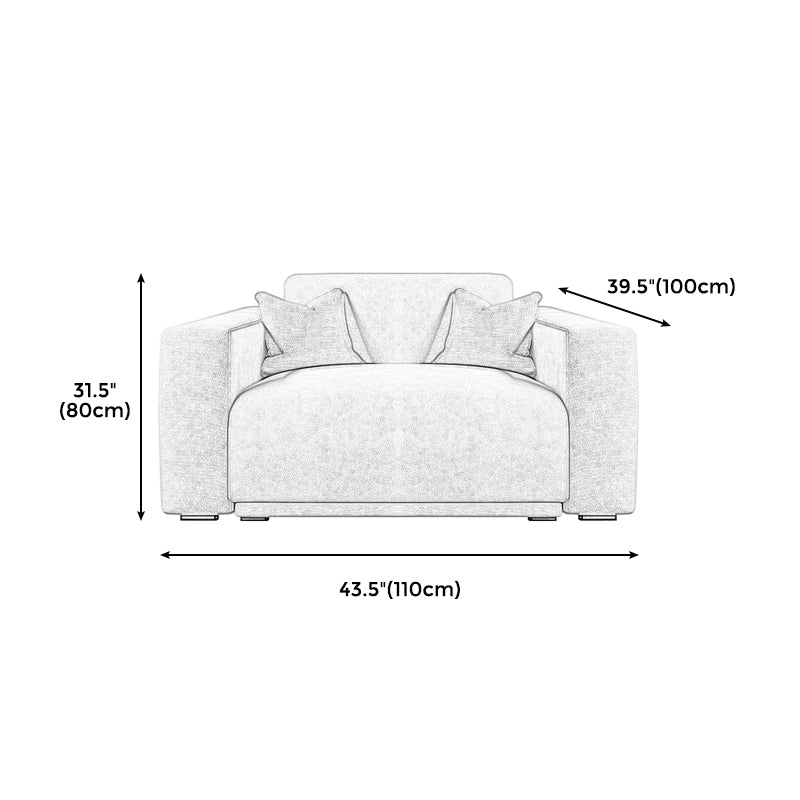 30" High Square Arm Modern Standard Sofa with Tight Back for Living Room, Apartment