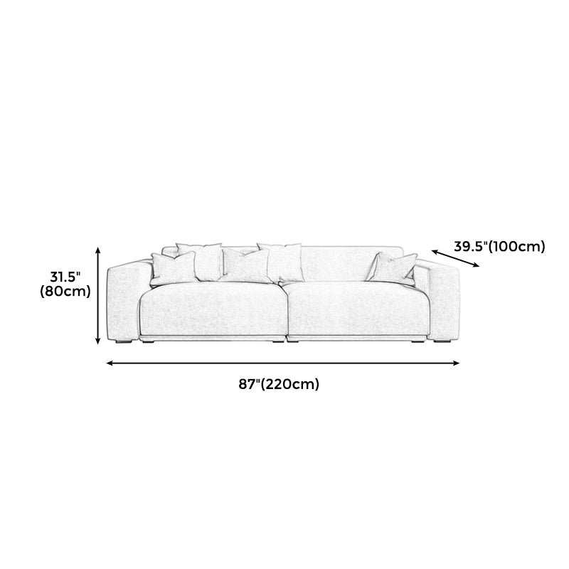 30" High Square Arm Modern Standard Sofa with Tight Back for Living Room, Apartment