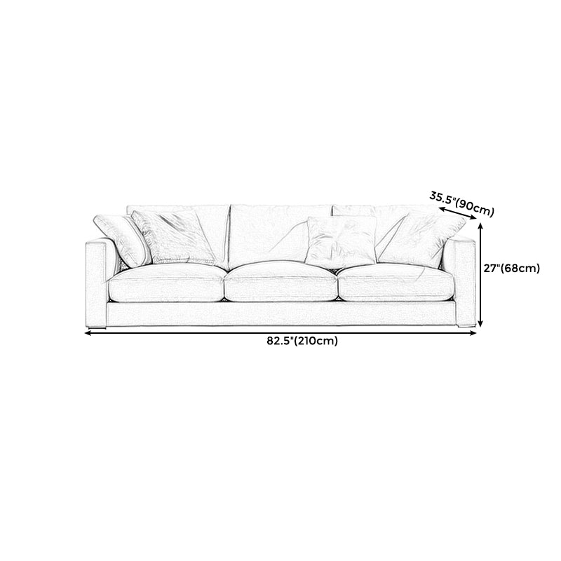 Square Armlehnen Latex/Schwamm gepolstertes Stoff Design Holzbasisofa