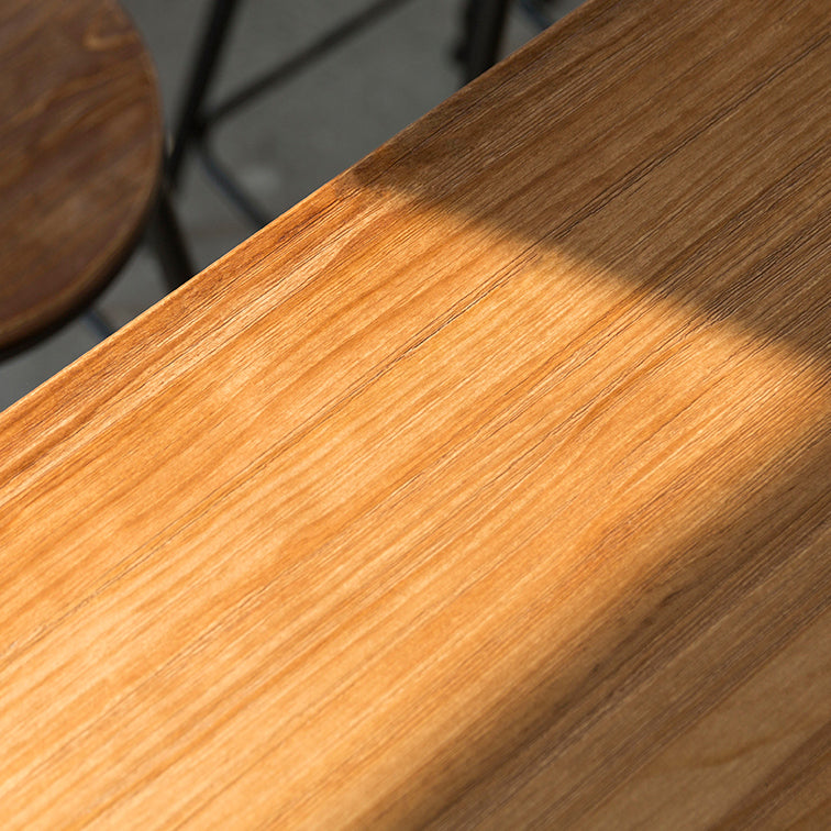 Table de bar de style moderne en bois massif et table de bar à café brun en fer