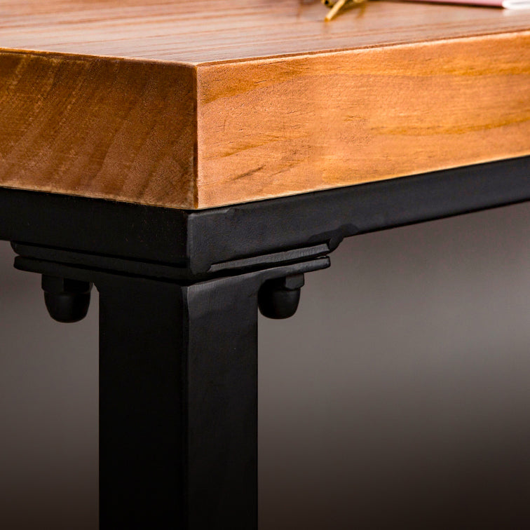 Table de bar de style moderne en bois massif et table de bar à café brun en fer