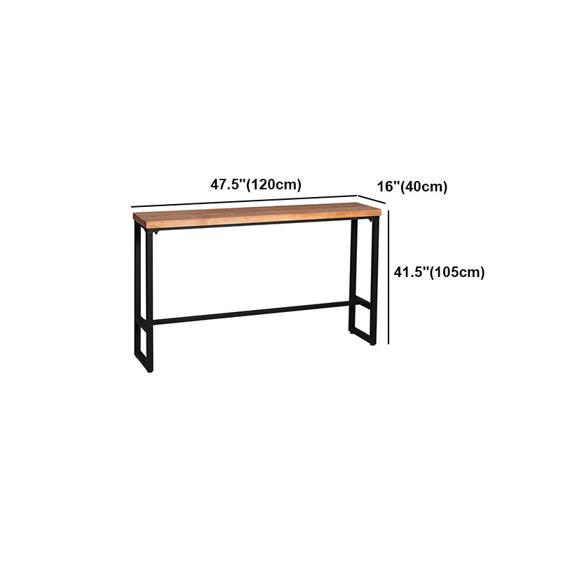 Table de bar de style moderne en bois massif et table de bar à café brun en fer