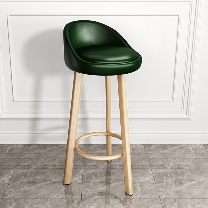 Modern Armless Backrest Counter Stool Steel Single Bar Stool with Cushion and Pedal