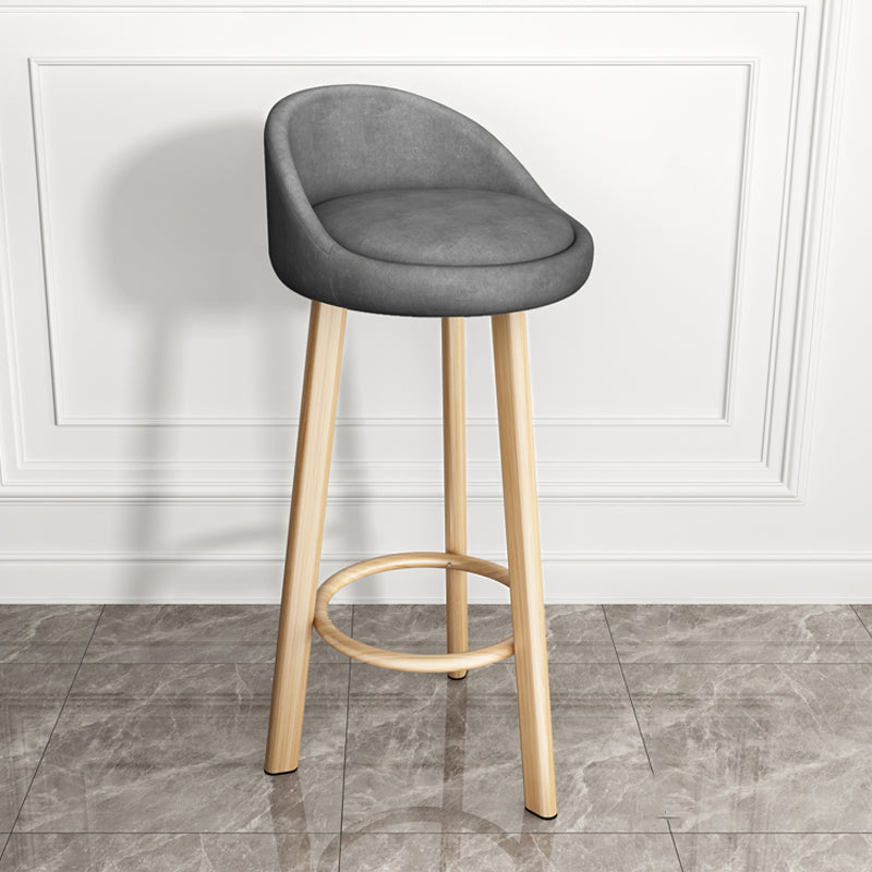 Modern Armless Backrest Counter Stool Steel Single Bar Stool with Cushion and Pedal