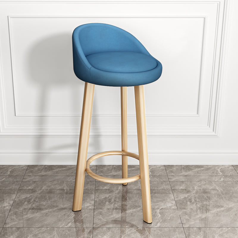 Modern Armless Backrest Counter Stool Steel Single Bar Stool with Cushion and Pedal
