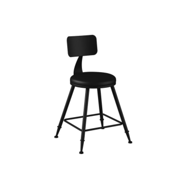 Industrielle armlose Rückenlehne Counterhocker Iron Barhocker mit Lederkissen