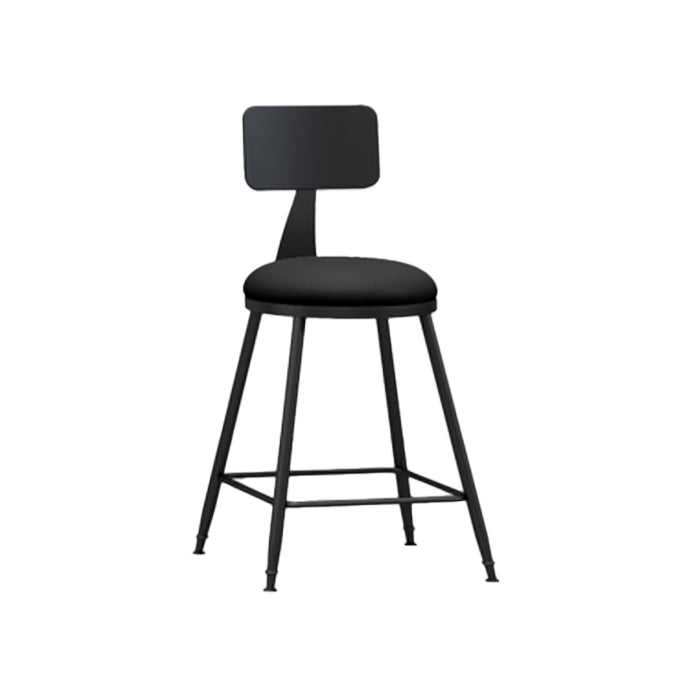 Industrielle armlose Rückenlehne Counterhocker Iron Barhocker mit Lederkissen