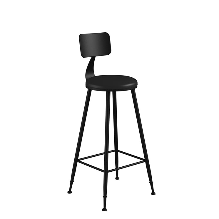 Industrielle armlose Rückenlehne Counterhocker Iron Barhocker mit Lederkissen