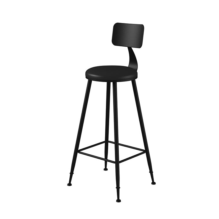Industrielle armlose Rückenlehne Counterhocker Iron Barhocker mit Lederkissen