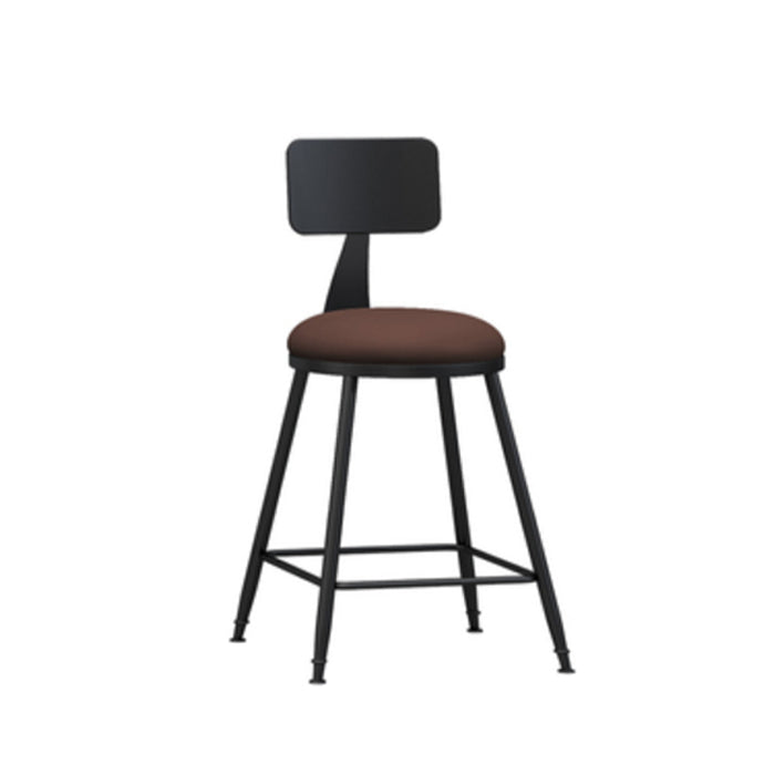 Industrielle armlose Rückenlehne Counterhocker Iron Barhocker mit Lederkissen