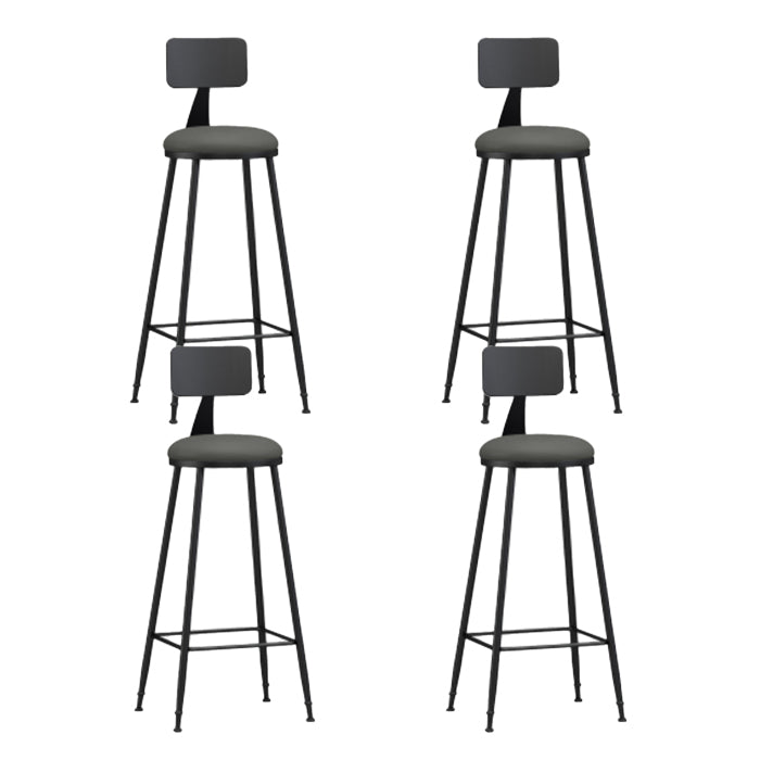 Industrielle armlose Rückenlehne Counterhocker Iron Barhocker mit Lederkissen