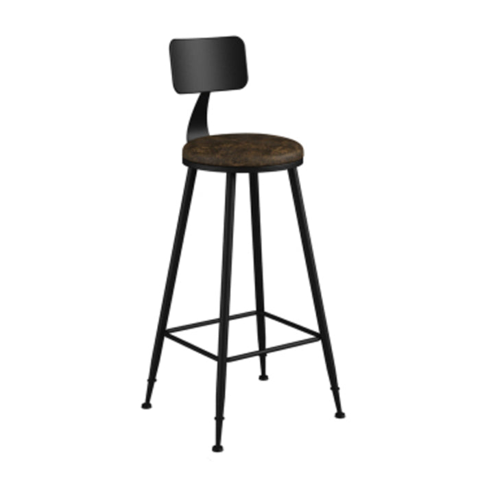 Industrielle armlose Rückenlehne Counterhocker Iron Barhocker mit Lederkissen