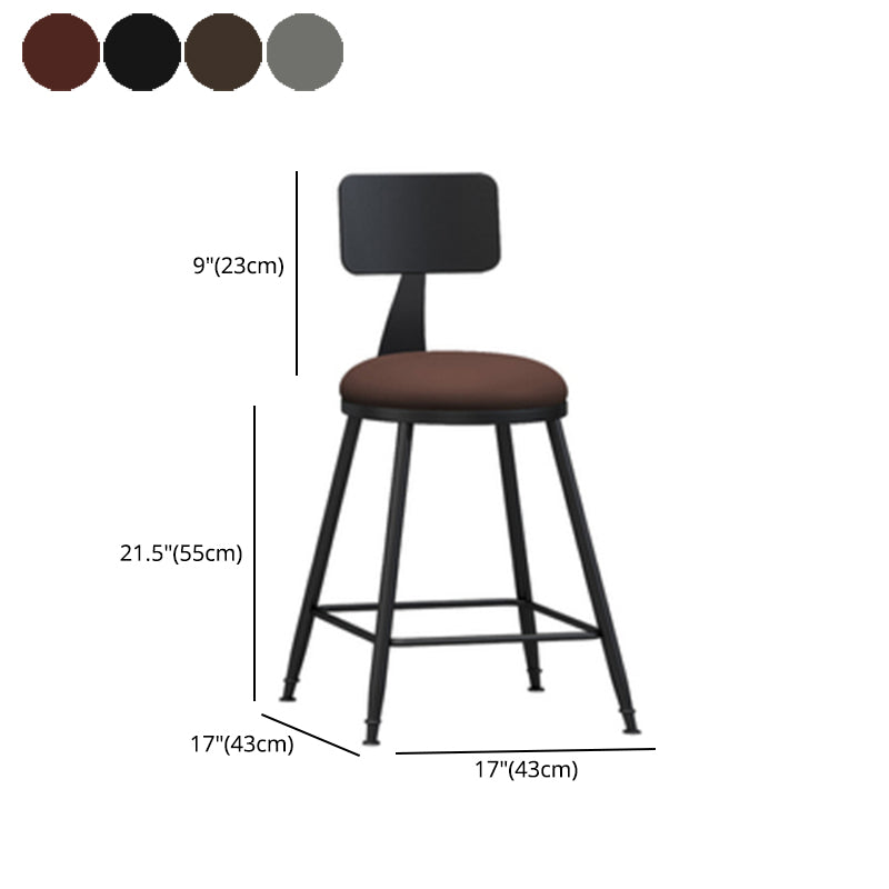 Industrielle armlose Rückenlehne Counterhocker Iron Barhocker mit Lederkissen