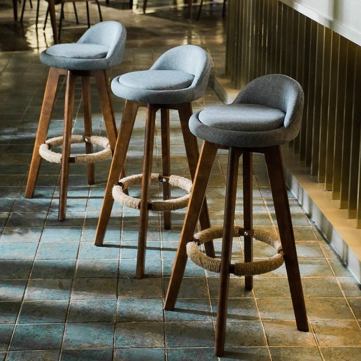 Moderner Backstreh Counterhocker Holz Kassierer Barhocker mit Kissen und Pedal