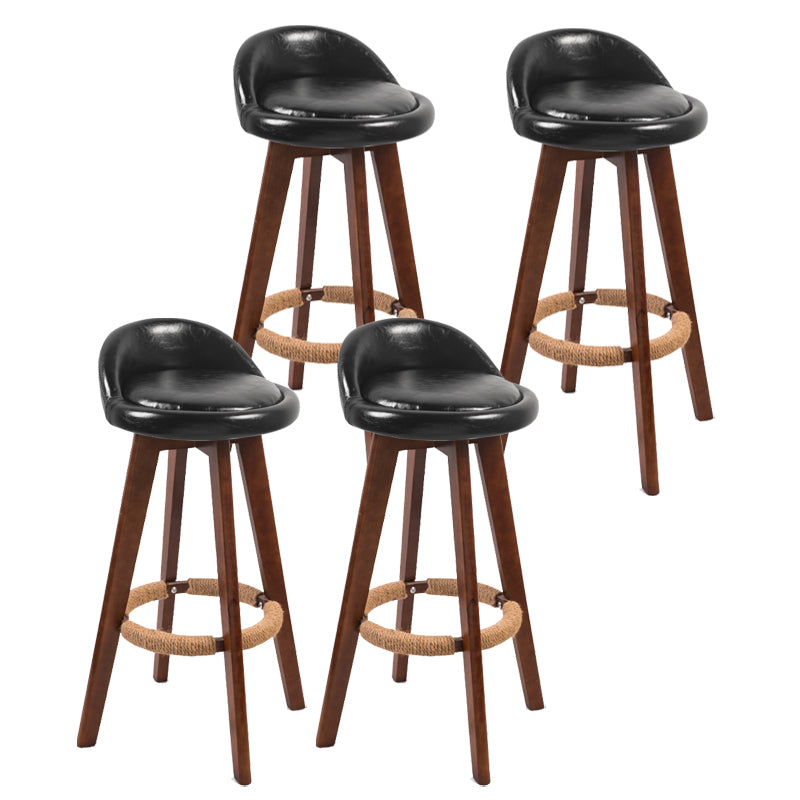 Moderner Backstreh Counterhocker Holz Kassierer Barhocker mit Kissen und Pedal