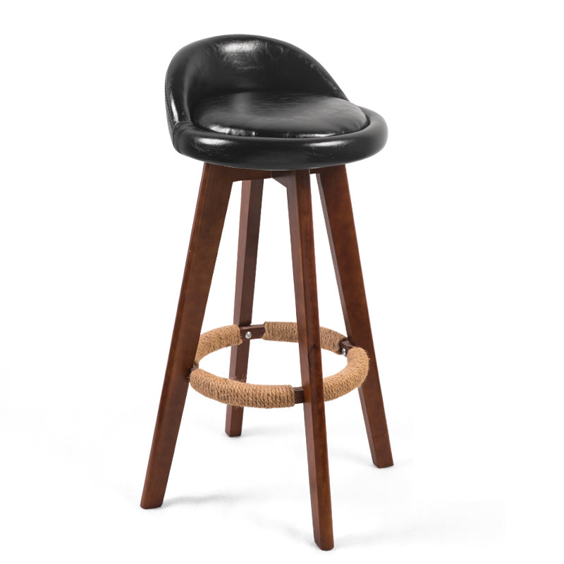 Moderner Backstreh Counterhocker Holz Kassierer Barhocker mit Kissen und Pedal