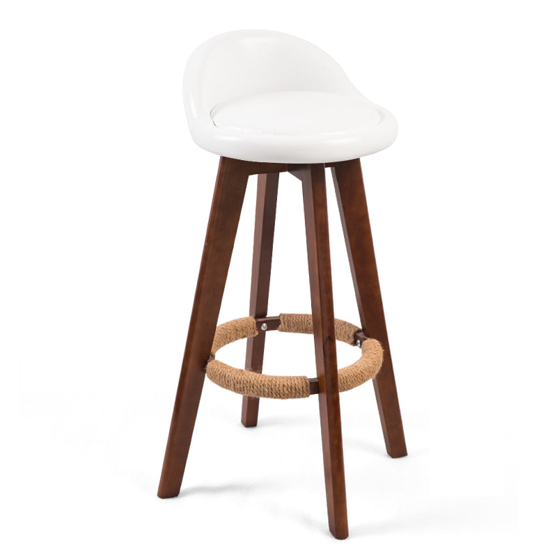 Moderner Backstreh Counterhocker Holz Kassierer Barhocker mit Kissen und Pedal