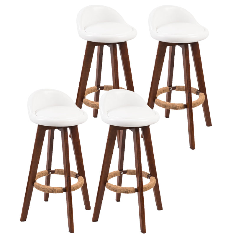 Moderner Backstreh Counterhocker Holz Kassierer Barhocker mit Kissen und Pedal
