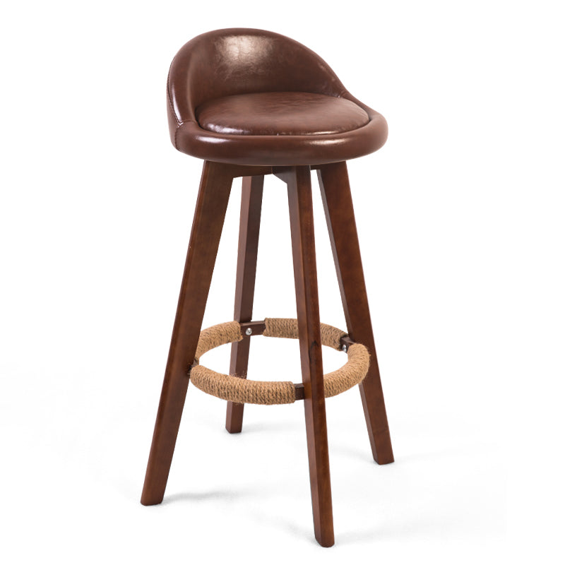 Moderner Backstreh Counterhocker Holz Kassierer Barhocker mit Kissen und Pedal