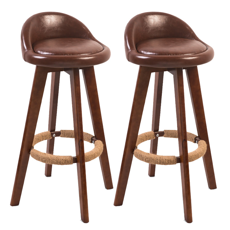 Moderner Backstreh Counterhocker Holz Kassierer Barhocker mit Kissen und Pedal