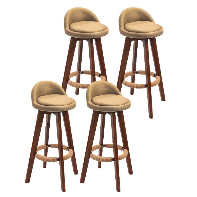 Moderner Backstreh Counterhocker Holz Kassierer Barhocker mit Kissen und Pedal