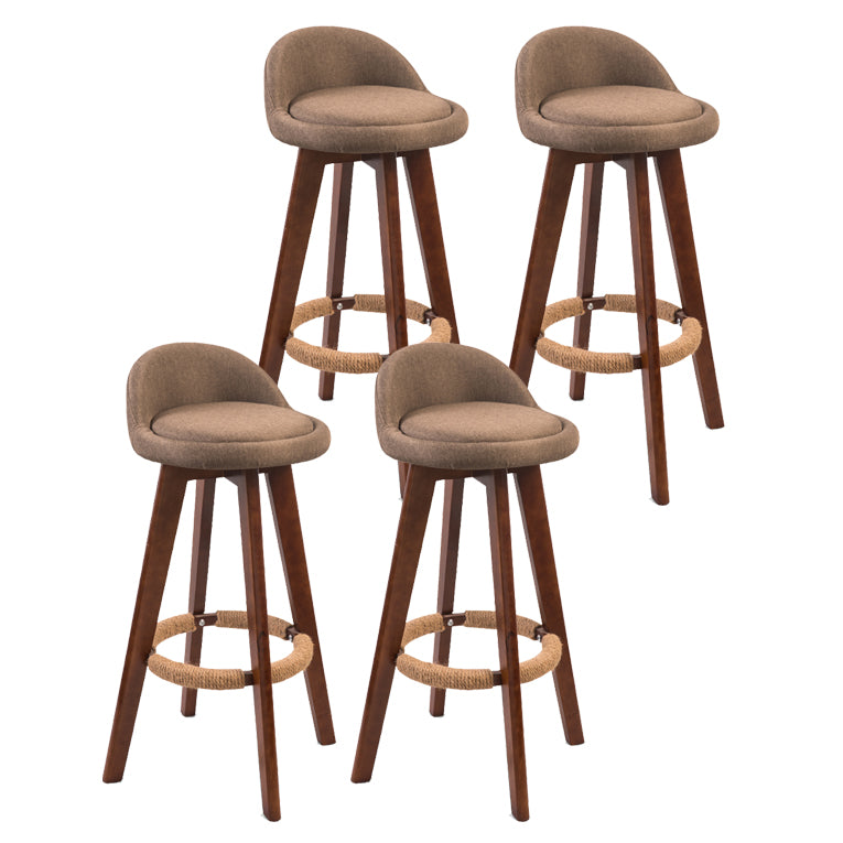 Moderner Backstreh Counterhocker Holz Kassierer Barhocker mit Kissen und Pedal