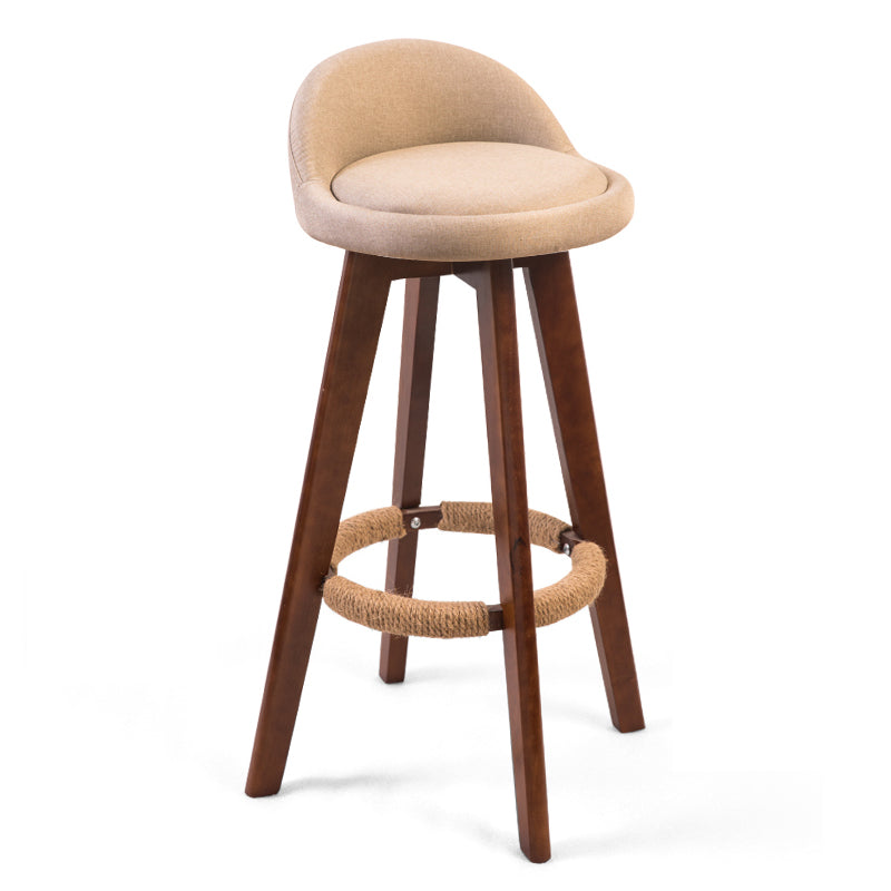 Moderner Backstreh Counterhocker Holz Kassierer Barhocker mit Kissen und Pedal