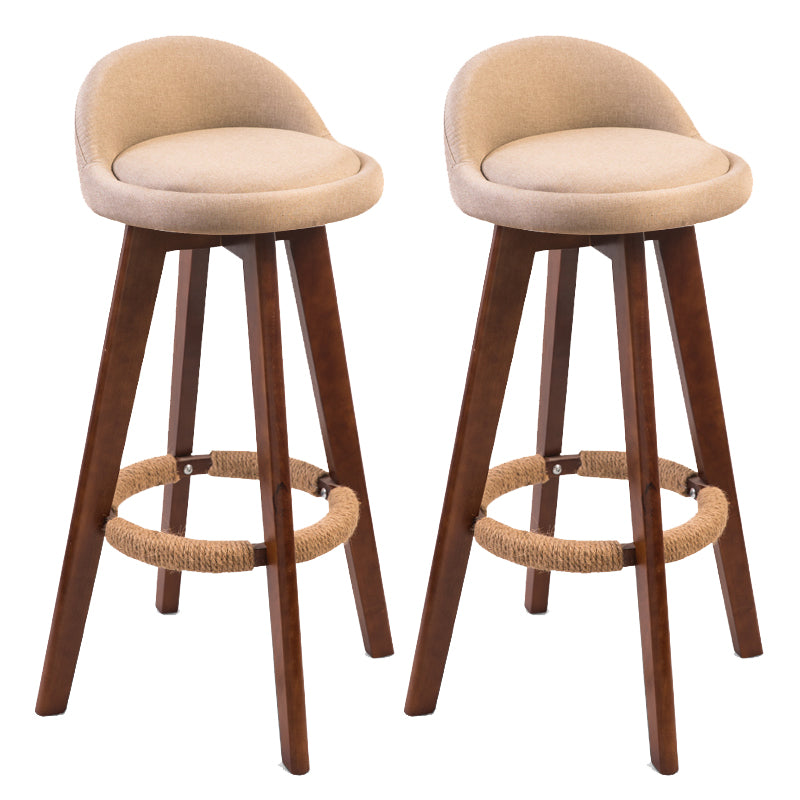 Moderner Backstreh Counterhocker Holz Kassierer Barhocker mit Kissen und Pedal