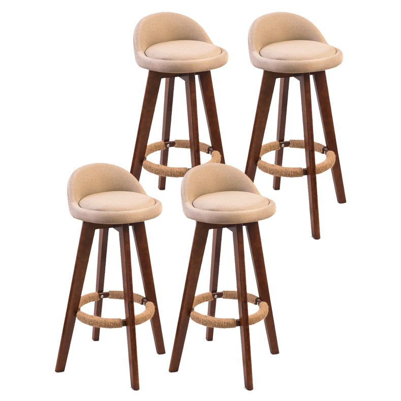 Moderner Backstreh Counterhocker Holz Kassierer Barhocker mit Kissen und Pedal