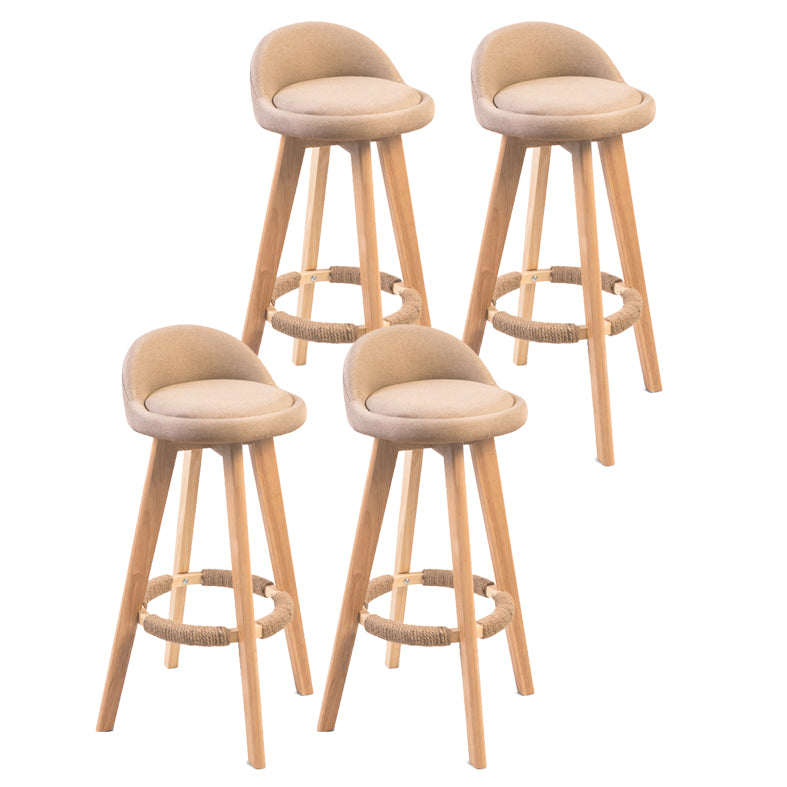 Moderner Backstreh Counterhocker Holz Kassierer Barhocker mit Kissen und Pedal