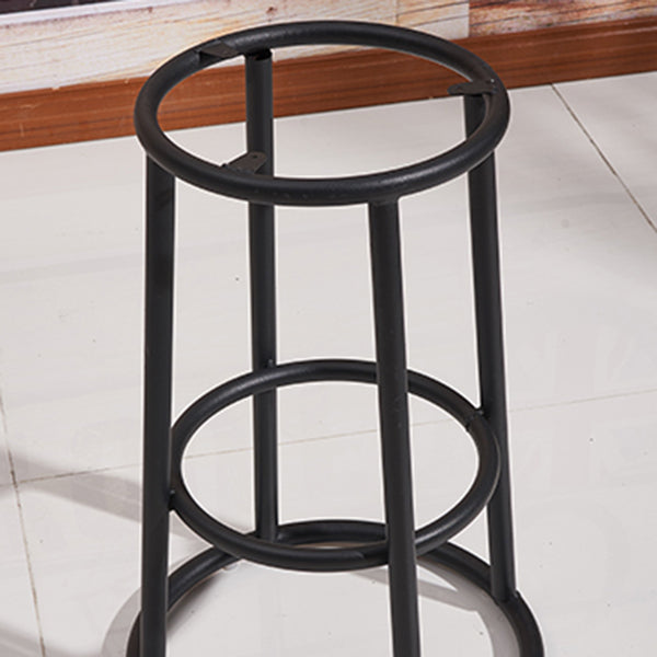Moderner Holz-Barhocker mit Metallfußstütze, runder Barhocker