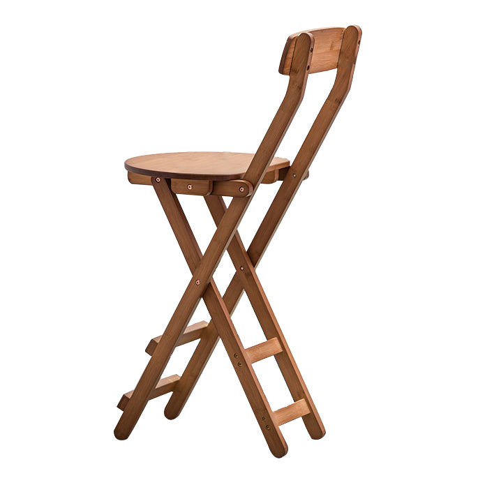 Zeitgenössischer klappbarer Barhocker aus massivem Holz für den Innenbereich mit niedriger Rückenlehne