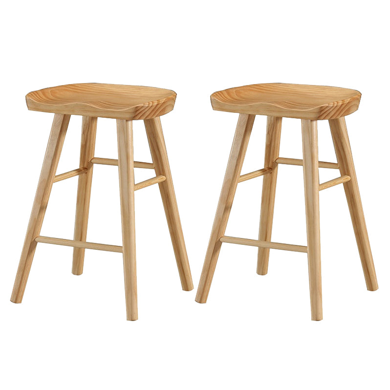 Taburete de bar de madera maciza de estilo moderno con reposapiés, taburete de bar simple para sala de estar, 30 pulgadas