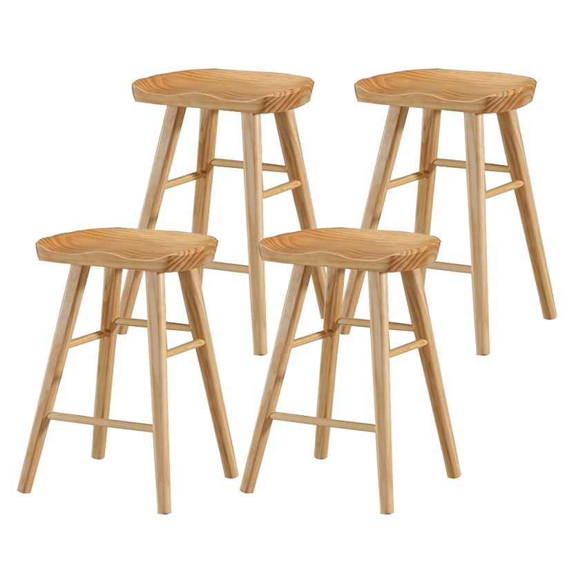 Taburete de bar de madera maciza de estilo moderno con reposapiés, taburete de bar simple para sala de estar, 30 pulgadas