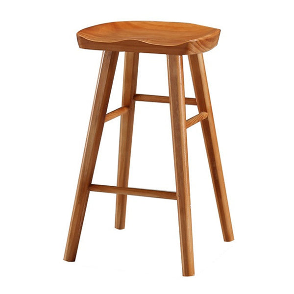 Taburete de bar de madera maciza de estilo moderno con reposapiés, taburete de bar simple para sala de estar, 30 pulgadas