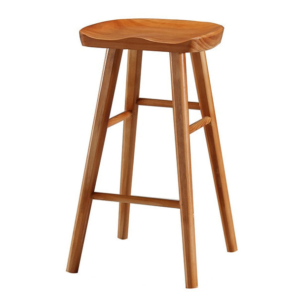 Taburete de bar de madera maciza de estilo moderno con reposapiés, taburete de bar simple para sala de estar, 30 pulgadas
