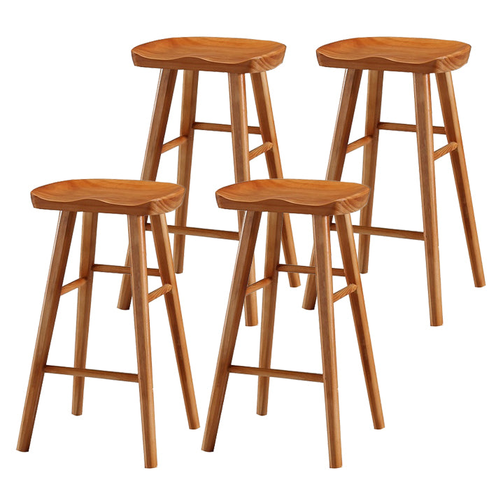 Taburete de bar de madera maciza de estilo moderno con reposapiés, taburete de bar simple para sala de estar, 30 pulgadas