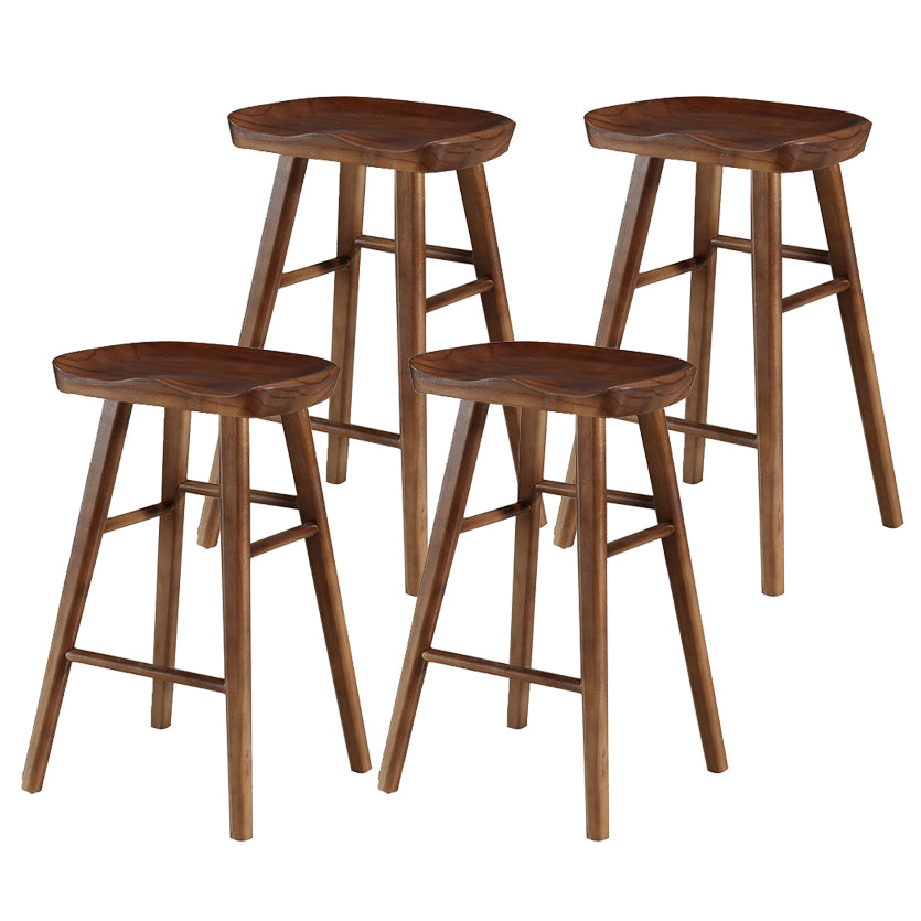 Taburete de bar de madera maciza de estilo moderno con reposapiés, taburete de bar simple para sala de estar, 30 pulgadas
