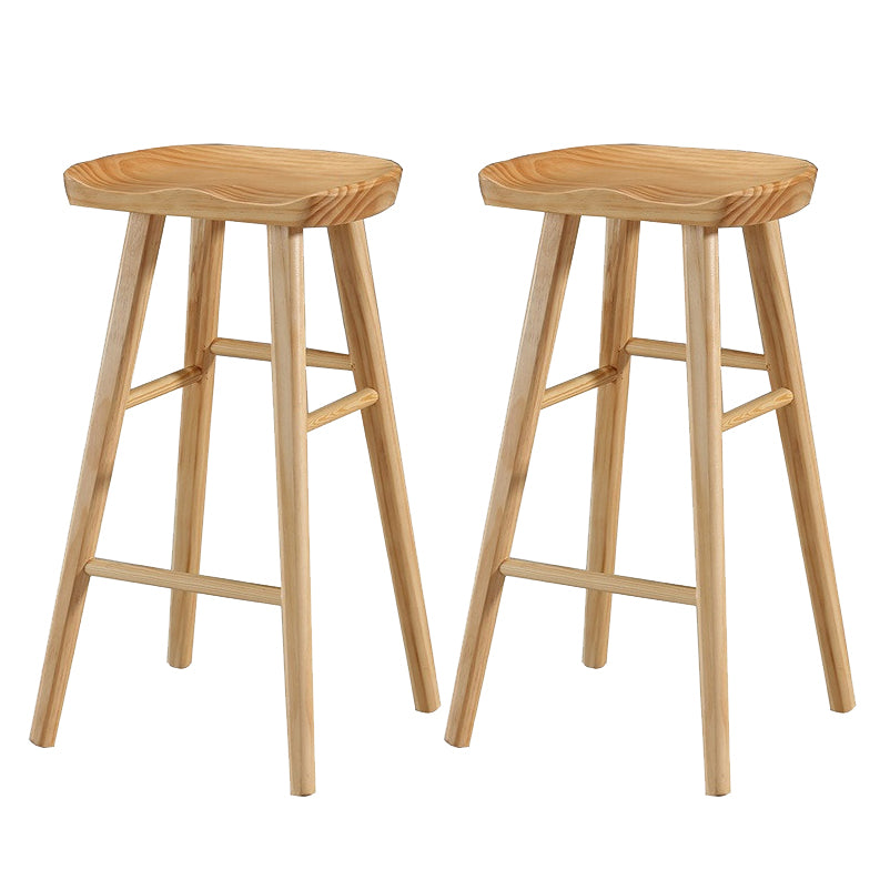 Taburete de bar de madera maciza de estilo moderno con reposapiés, taburete de bar simple para sala de estar, 30 pulgadas