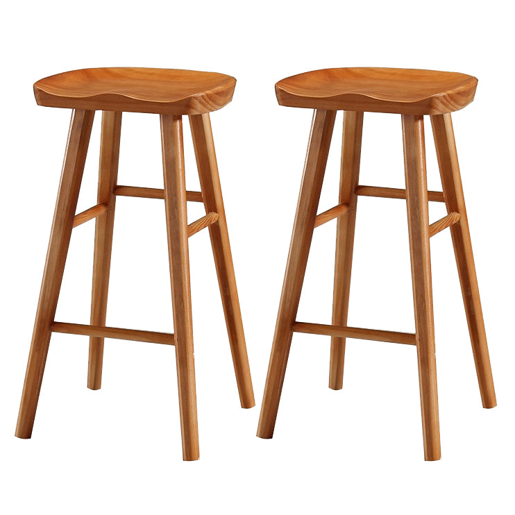 Taburete de bar de madera maciza de estilo moderno con reposapiés, taburete de bar simple para sala de estar, 30 pulgadas