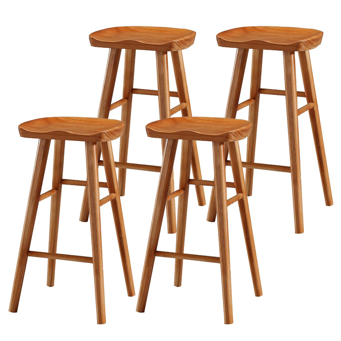 Taburete de bar de madera maciza de estilo moderno con reposapiés, taburete de bar simple para sala de estar, 30 pulgadas