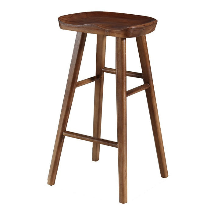 Taburete de bar de madera maciza de estilo moderno con reposapiés, taburete de bar simple para sala de estar, 30 pulgadas