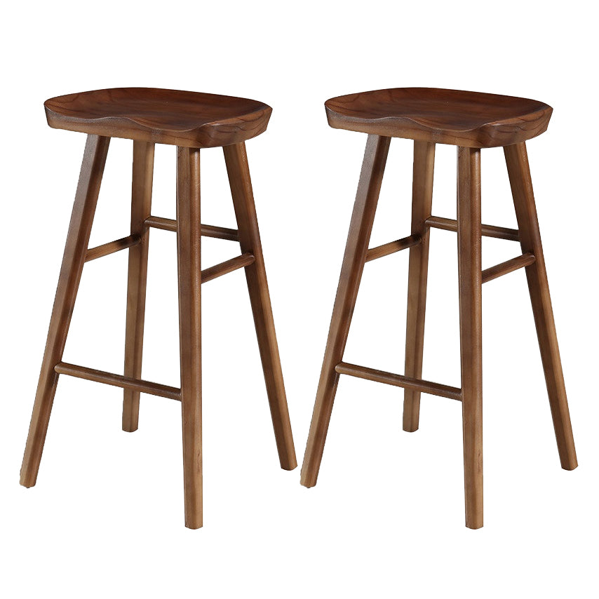 Taburete de bar de madera maciza de estilo moderno con reposapiés, taburete de bar simple para sala de estar, 30 pulgadas